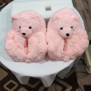 Pink Bear Slippers